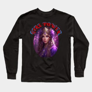 Girl,power, purple pirate wench Long Sleeve T-Shirt